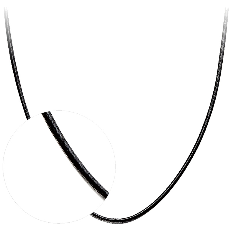 schl-周大福珠宝首饰自然简洁气质百搭黑绳925银扣项链