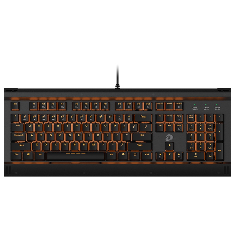 达尔优(dare-u)EK815 104键橙色背光有线机械键盘游戏键盘 吃鸡压枪宏笔记本台式机办公家用电竞USB黑色黑轴
