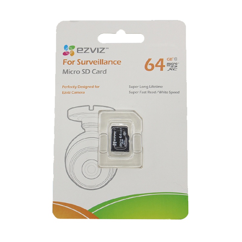 萤石监控摄像头存储卡TF内存卡64G 萤石视频监控专用Micro SD卡