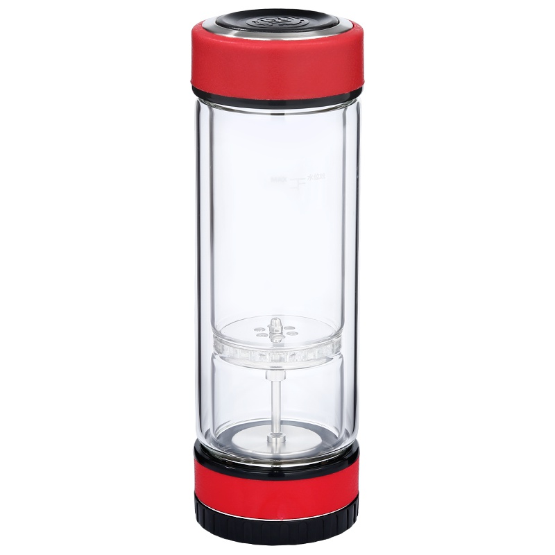 金镶玉 茶杯 办公杯茶水分离杯双层玻璃杯商务杯 泡茶杯礼品杯带过滤创意杯 红色旋中玄泡茶杯(10个以上可定制)