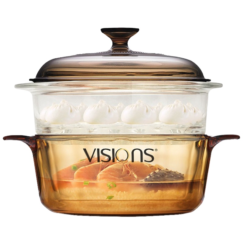 晶彩透明深口煮锅3.5L+20CM蒸格套装