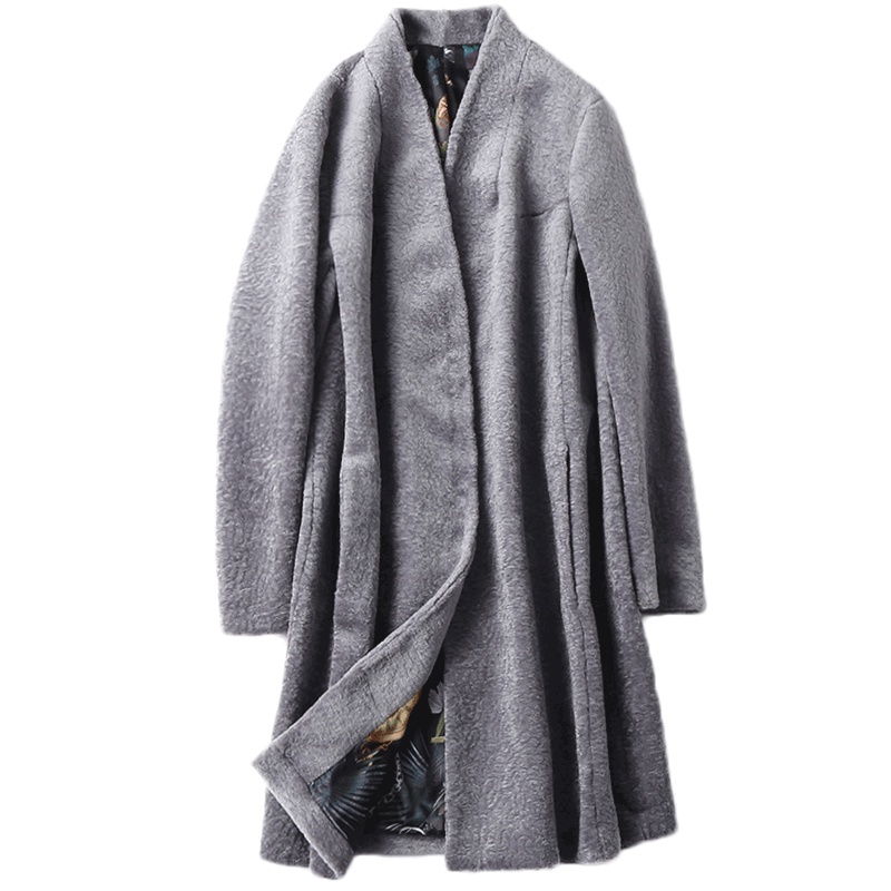 憨厚皇后2019新款海宁羊毛皮草大衣羊剪毛长款韩版时尚女外套