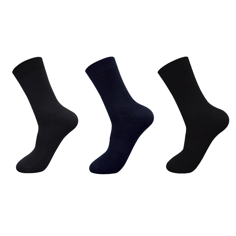 竹纤维抗菌防臭黑色商务男袜正装长筒袜男士春夏薄中筒西装袜子男