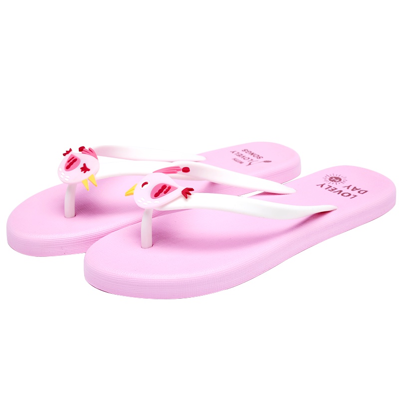 美人桥拖鞋女士夏季舒适透气平底轻便柔软甜美户外沙滩休闲人字拖909-1