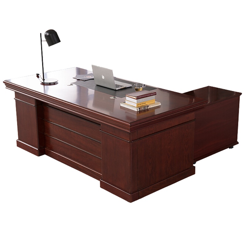 欧宝美经理桌老板桌总裁桌主管桌油漆实木贴皮老板桌大班台