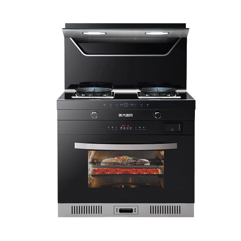 美大速风 集成灶蒸烤消一体 4.5KW猛火双灶高配上进风一级能效顶部智能加热熄火保护 烟灶联动自动清洗JC16(天然气)