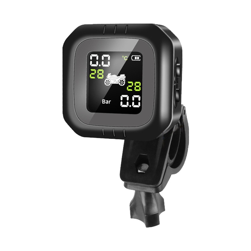 誉霸 摩托车胎压监测器 防水外置 摩托通用 黑色轮胎检测无线监测仪(yoelbaer)