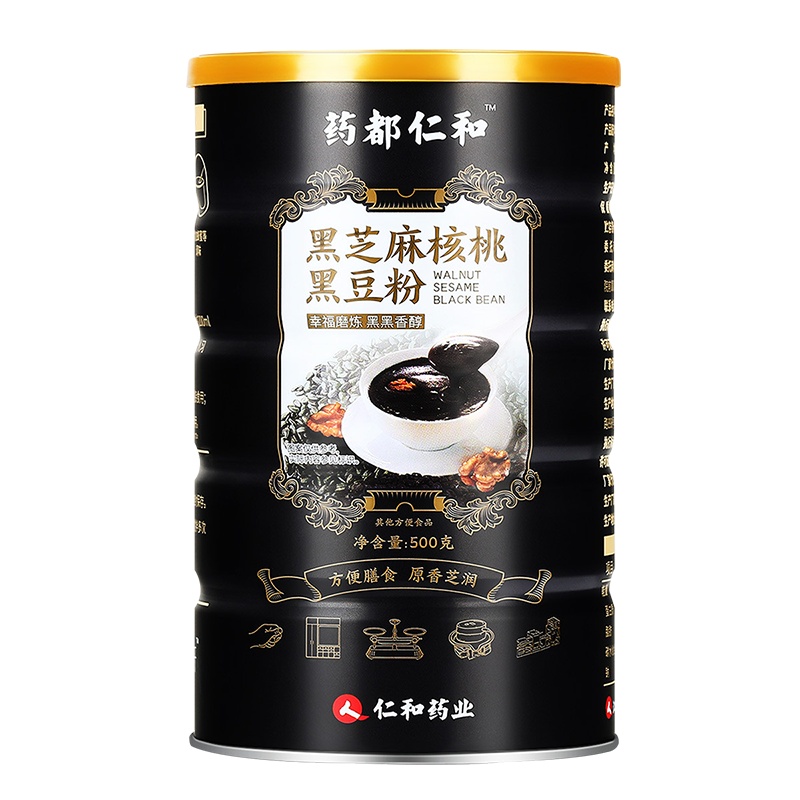 仁和 黑芝麻核桃黑豆粉糊熟即食营养代餐粉五谷杂粮粉营养早餐食品药都