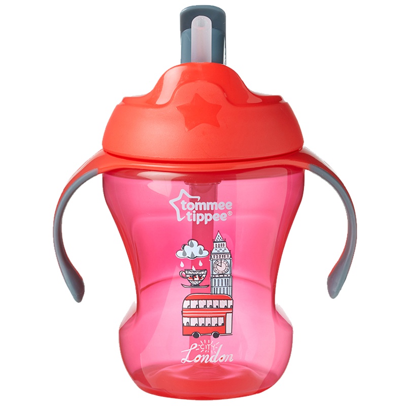 汤美星(Tommee Tippee-)00972小伦敦限量版成长吸管杯 粉色