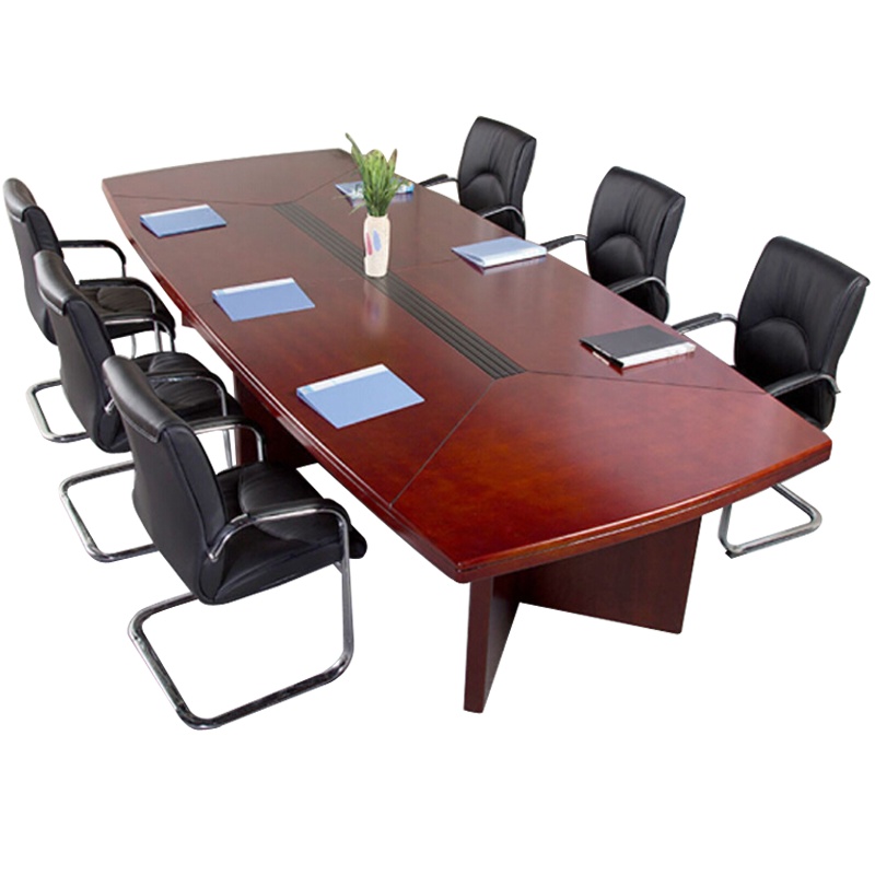 瑞丰杰-2.4米会议桌油漆会议台洽谈桌贴实木皮RJ-HY2401 2400x1200x760适用15