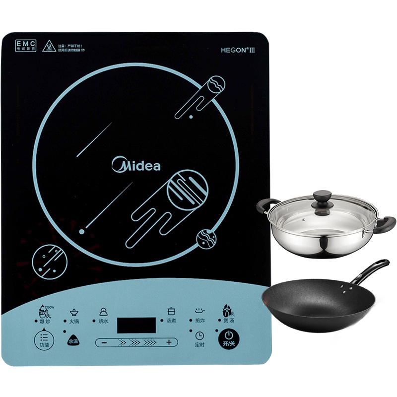 美的(Midea)电磁炉爆炒智能触控式大线盘家用多功能大火力电磁炉2200w电磁灶C22-WT2203