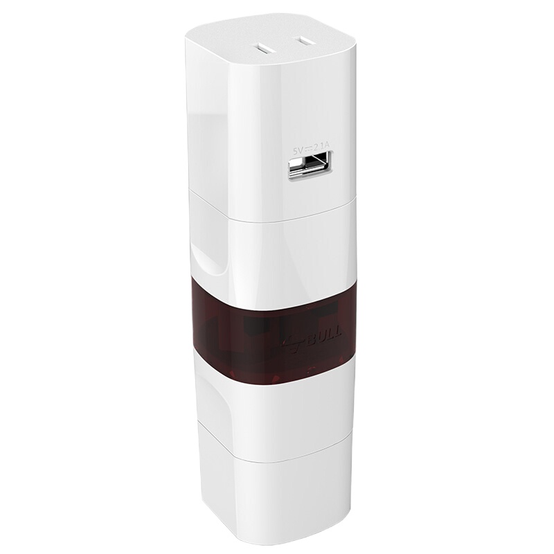 公牛(BULL) GN-L07U 多国旅行升级转换器带USB 白色 (单位:个)
