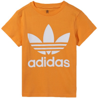 adidas阿迪达斯三叶草童男小童4-10岁LOGO款圆领短袖T恤ED7741