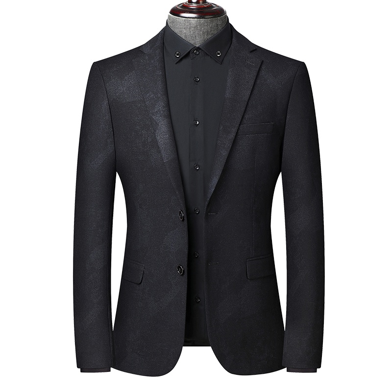 雅鹿男装新款弹力提花抗皱挺括有质感男士西装外套218001910