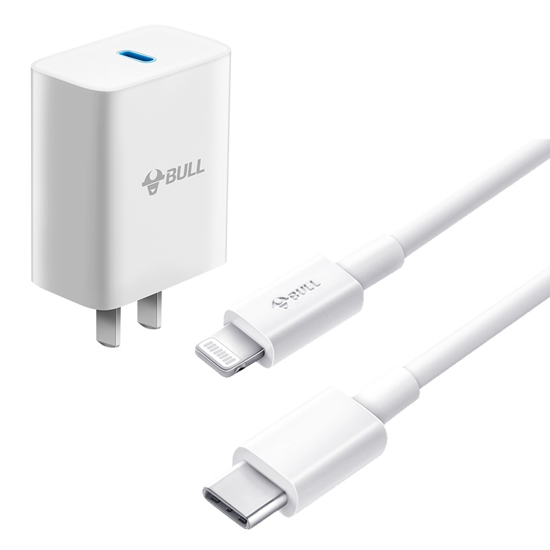 公牛bull充电器20w PD快充套装USB-C苹果20W快充适用苹果XS/11Pro/Max+1M苹果数据线数