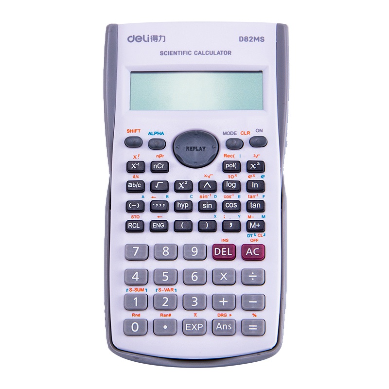 得力(deli)D82MS函数计算器学生多功能计算机240种函数计算算法中学生中考高考专用科学函数型学生专用计算器白色
