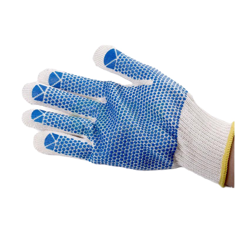 霍尼韦尔2233025CN ABRATEX GRIP单面点塑高强度尼龙二级防割手套 白+蓝 9码1副
