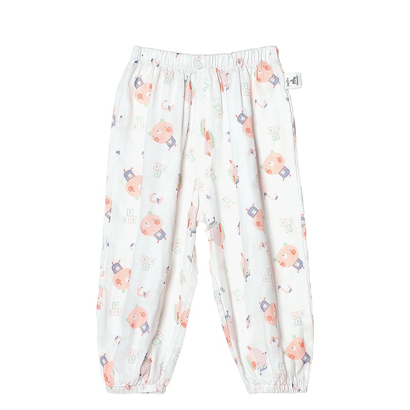 欧孕夏季长裤春夏新款装防蚊裤宝宝儿童透气舒适灯笼裤轻薄款裤子