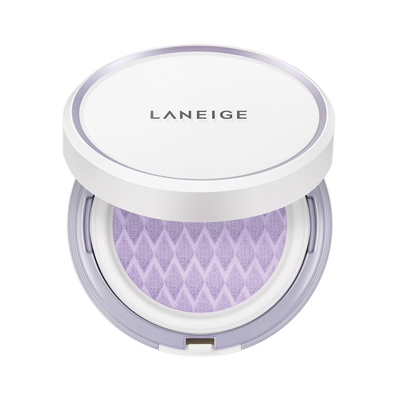 [防晒隔离]兰芝 雪纱丝柔防晒隔离气垫40号 15g*2 紫色 提亮肤色