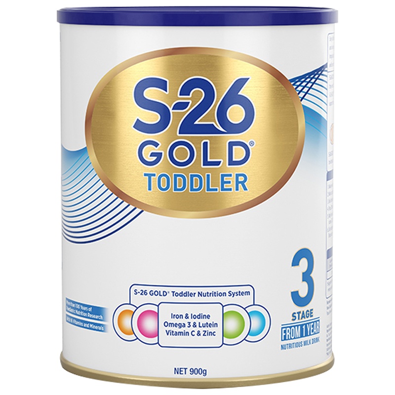 新效期到24年以后 Wyeth惠氏S-26金装婴幼儿奶粉3段900g/罐装 S26进口婴幼儿三段奶粉 1-2岁