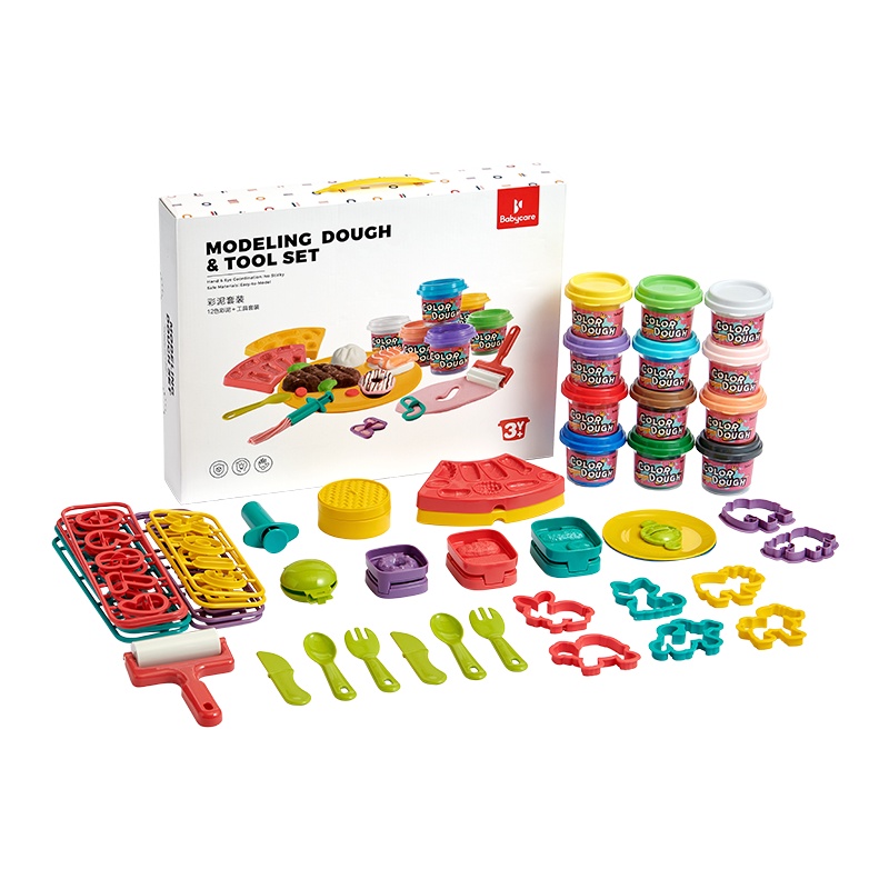 babycare玩具超轻粘土彩泥太空橡皮泥儿童手工黏土diy材料玩具盒12色彩泥+工具套装