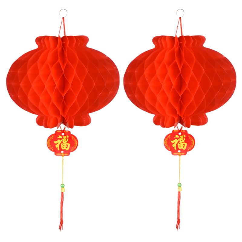 塑纸灯笼喜庆大红色小灯笼挂饰春节小纸灯笼30#10只装