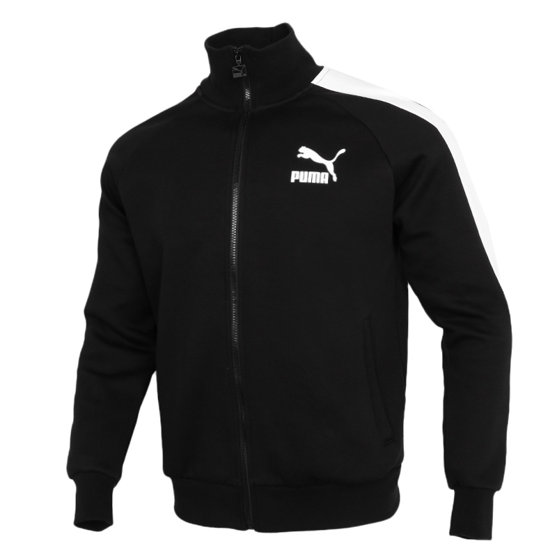 PUMA彪马外套男2021秋季新款运动服立领T7拼接宽松黑色夹克531377