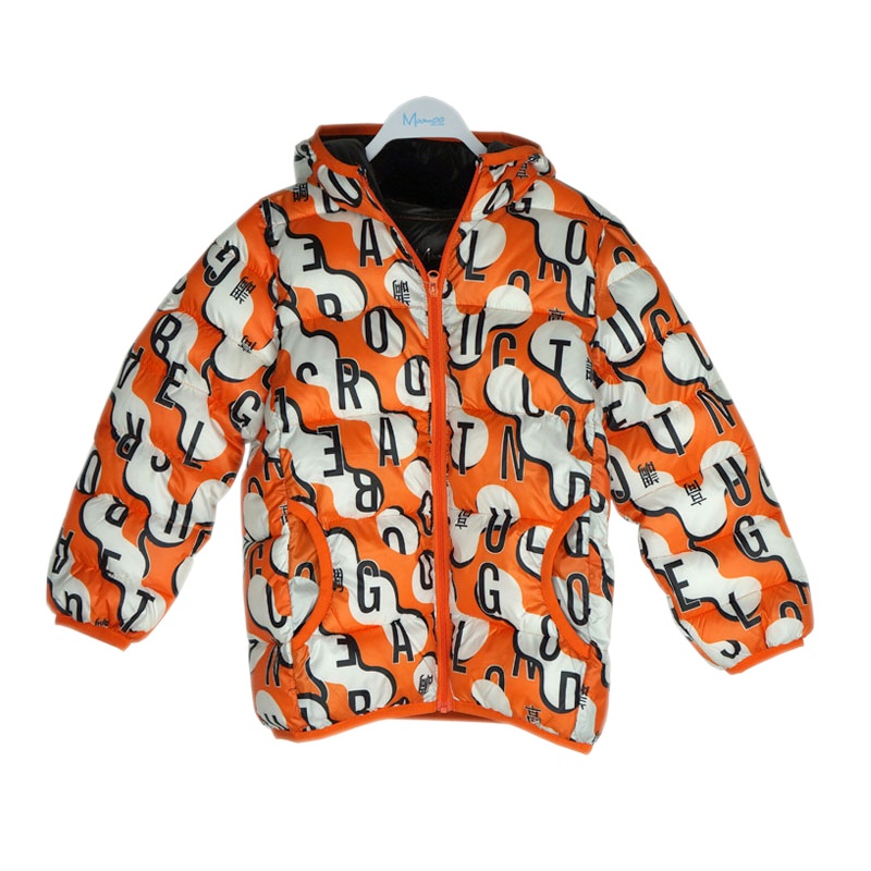 moomoo童装295293男童棉服2019冬季新款中大童时尚连帽科技绒外套