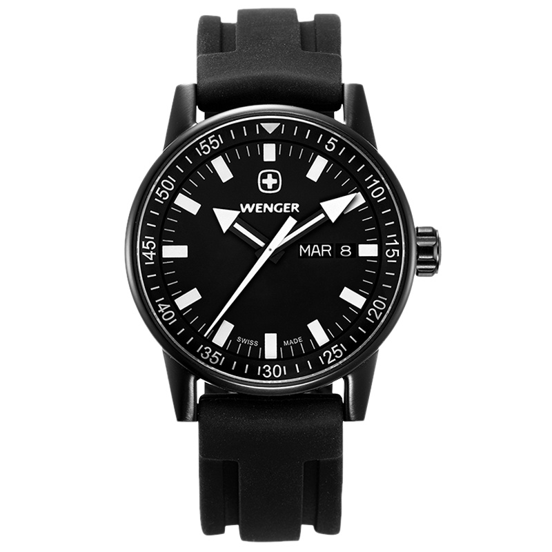 威戈Wenger中性男女手表硅胶表带时尚潮流简约休闲运动防水中性石英表 男女表 70175