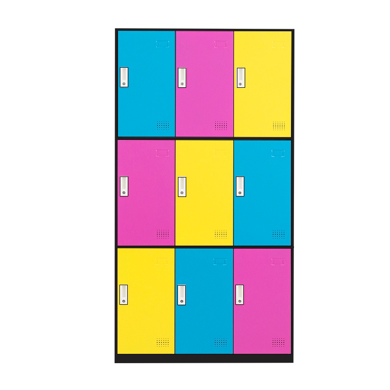 苏美特钢制彩色更衣柜浴室游泳馆铁皮柜员工宿舍多格储物健身房换衣带锁学生书包存包柜子鞋柜铁柜子