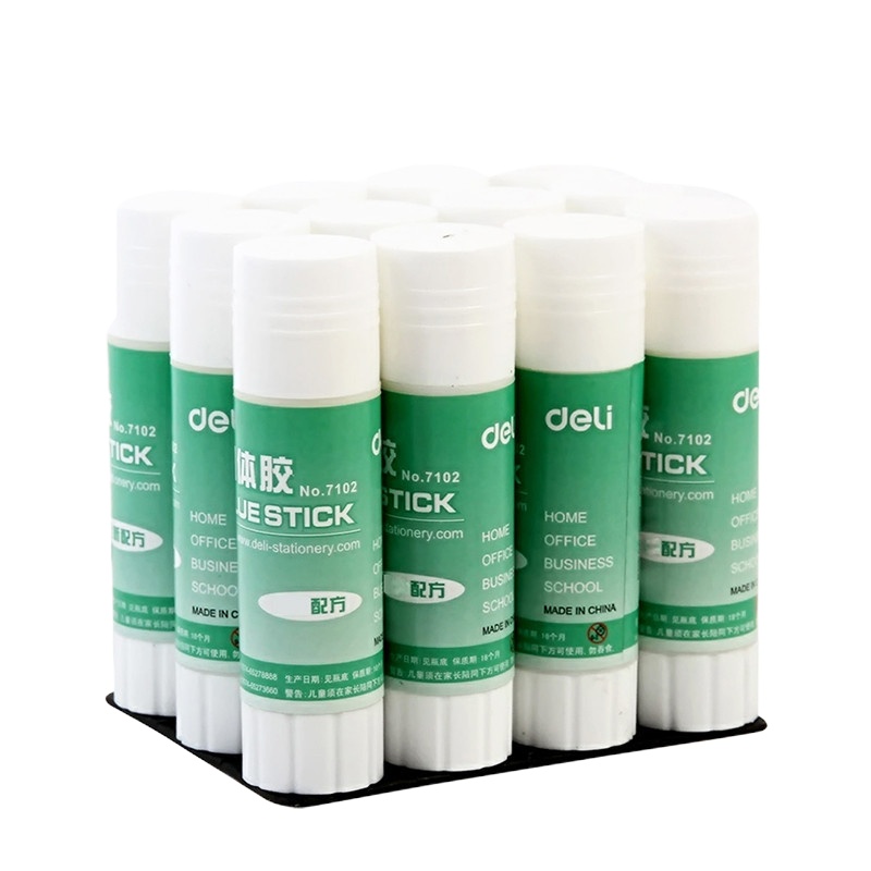 得力deli7102升级配方PVA固体胶棒21g固体胶/优质胶棒办公12支价