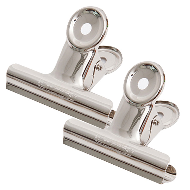 广博PJ5205票夹29MM圆形不锈钢72只办公收纳夹 圆形票夹子票据夹 长尾夹/白钢夹/票夹