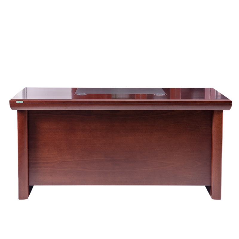 盛世之家 油漆实木贴皮办公桌 老板桌经理桌主管大班台 原木色总裁财务桌实木贴皮大班台经理桌活动小柜 P-H2Y161-2