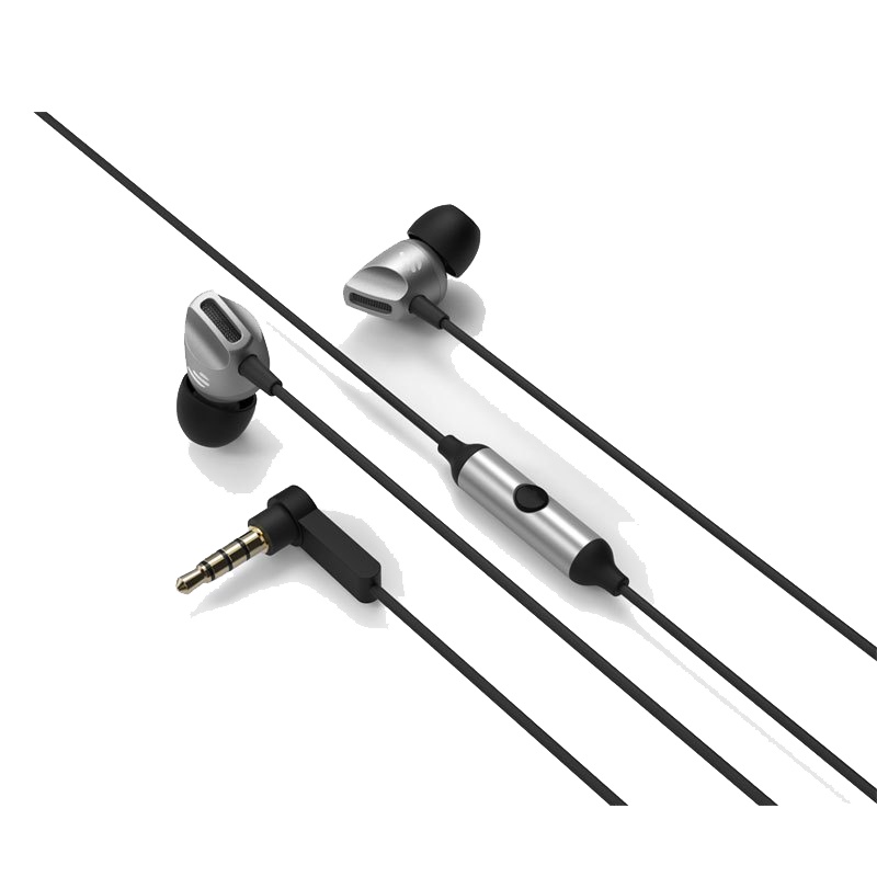 Edifier/漫步者 H235P手机电脑3.5mm插孔有线耳机入耳式耳麦重低音线控耳塞带麦通用女生魔音音乐 金属银