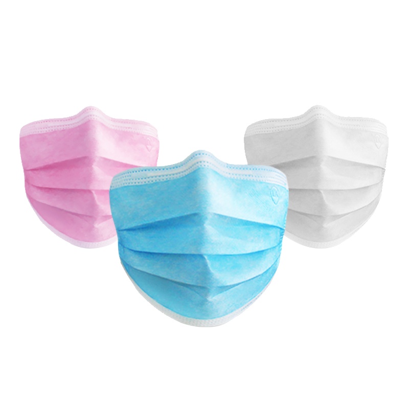 规格[无纺布三层 100个]无纺布三层防尘防雾霾纯色一次性口罩 夏季薄款卫生防护劳保口罩