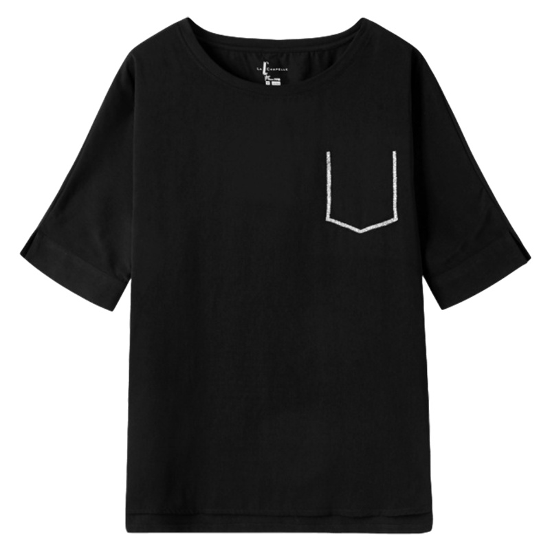 拉夏贝尔时尚T恤女短袖休闲宽松新款夏装ins潮百搭短袖中长款上衣女