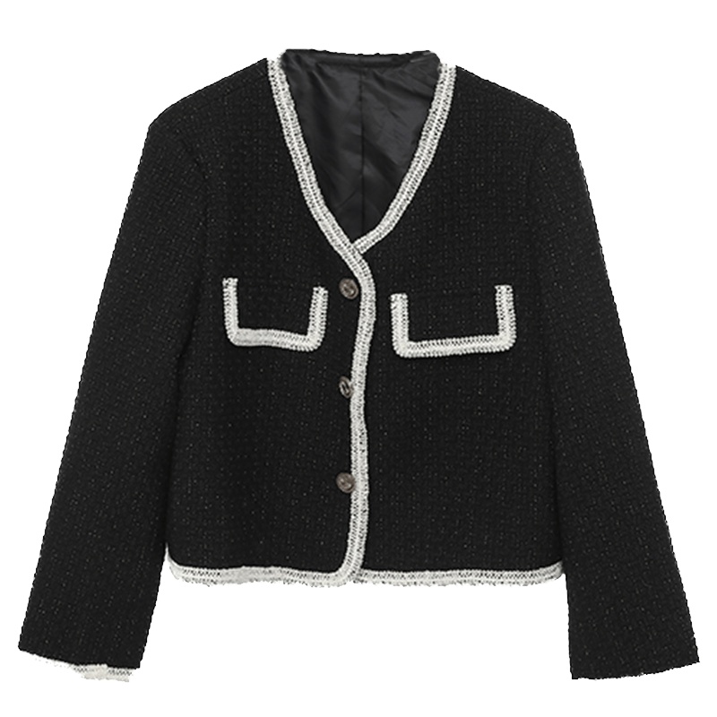 ENJOY'ME女装20春季新品复古粗花呢优雅小香风外套