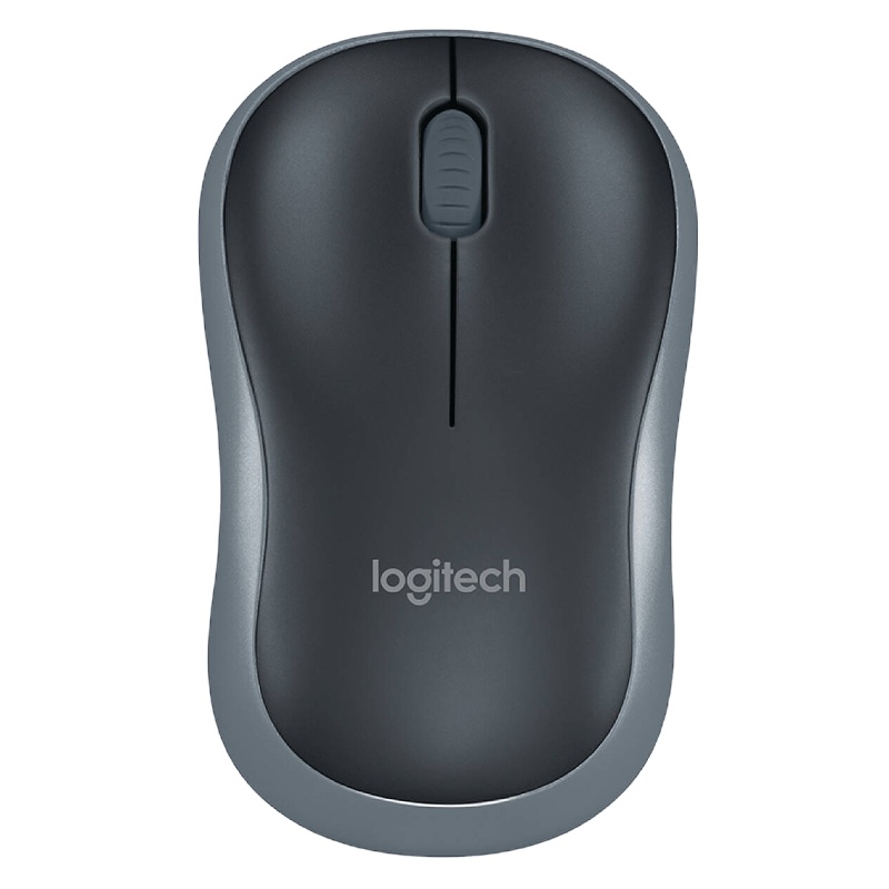 罗技(Logitech)M185(M186) 鼠标 无线鼠标 办公鼠标 对称鼠标 黑色灰边 带无线2.4G接收器 DMS