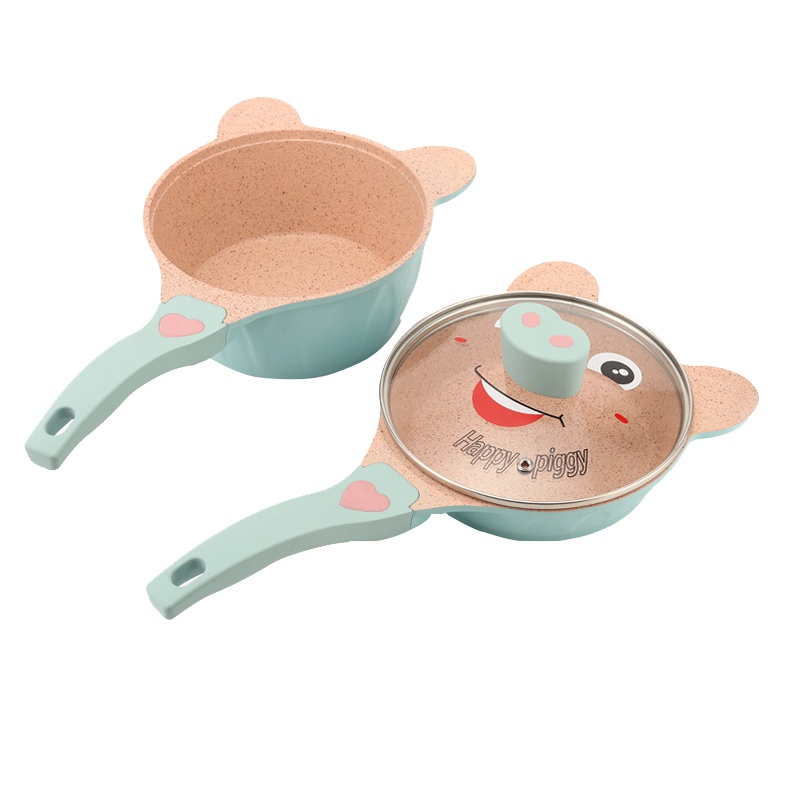 爱自由18cm宝宝辅食锅婴儿奶锅煎锅儿童不粘锅电磁炉通用锅具