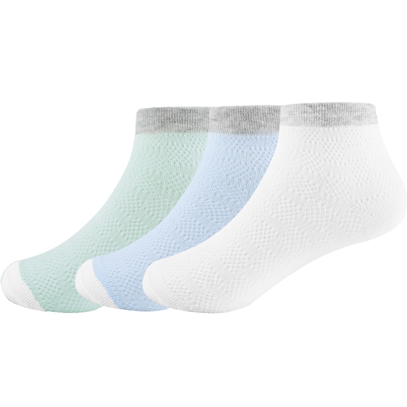 三枪男童基础袜三枚装春季新品袜子舒适吸汗