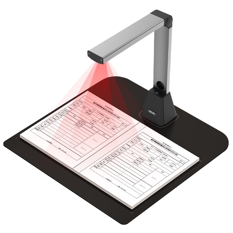 得力(deli)高拍仪15162 2100万高清双摄 A3/A4一键切换 远程教学网课 文档资料连续扫描 身份证扫描仪