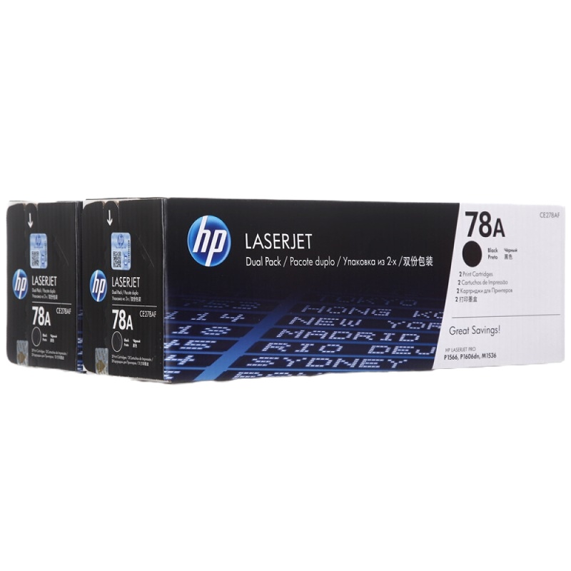 惠普(HP)CE278AF双包 黑色硒鼓 78A(适用P1566 P1606dn M1536dnf)