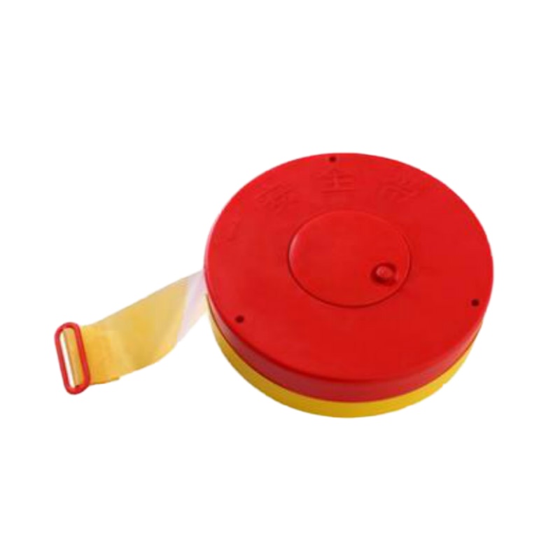 安全警戒带隔离带伸缩带 100米盘式帆布散装施工警戒绳警示线盒装长50M宽4CM 黄白禁止通行