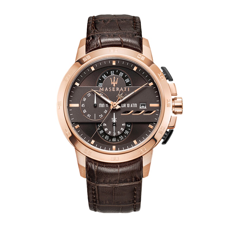 玛莎拉蒂Maserati大表盘潮流石英表计时码表网红抖音男士手表防水多功能腕表R8871619001