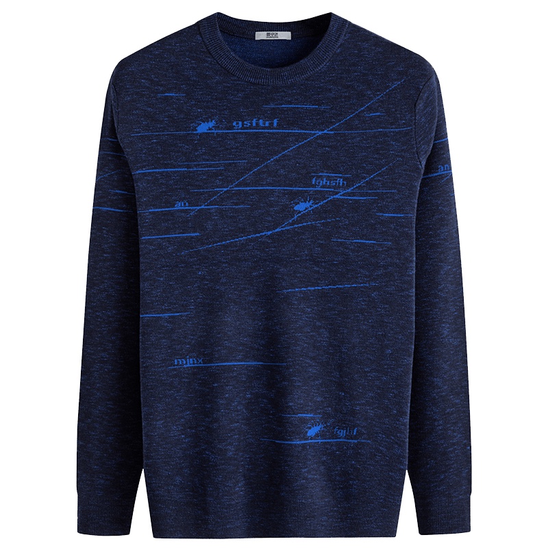 雪中飞秋冬新款男士针织衫时尚休闲圆领针织打底衫