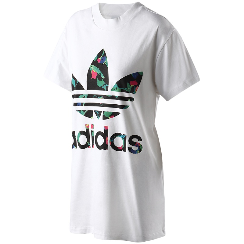 adidas阿迪达斯三叶草女装圆领运动服休闲短袖T恤FL0027