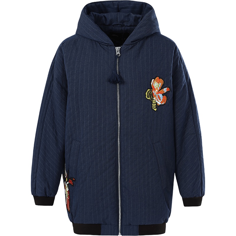 ERAL/艾莱依2018蝙蝠袖刺绣羽绒服女