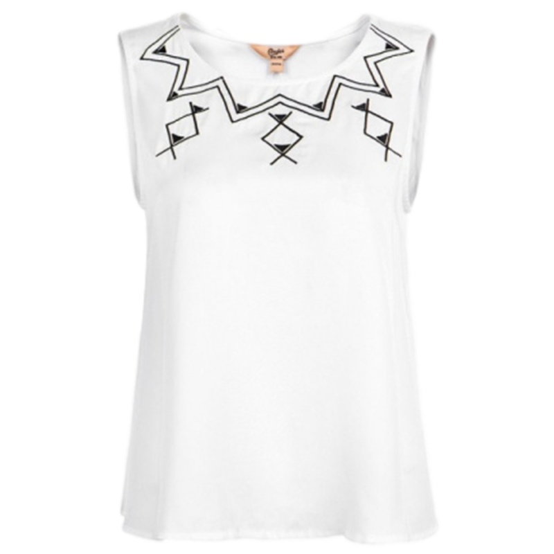 【福利款】拉夏贝尔白色无袖宽松短T恤