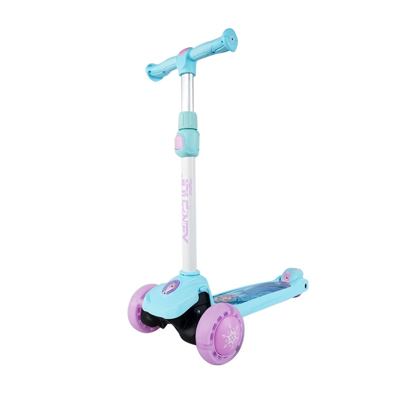 麦斯卡儿童滑板车迪士尼滑板车漫威三四PU轮闪光摇摆车可折叠升降脚踏车承重50KG-冰雪奇缘