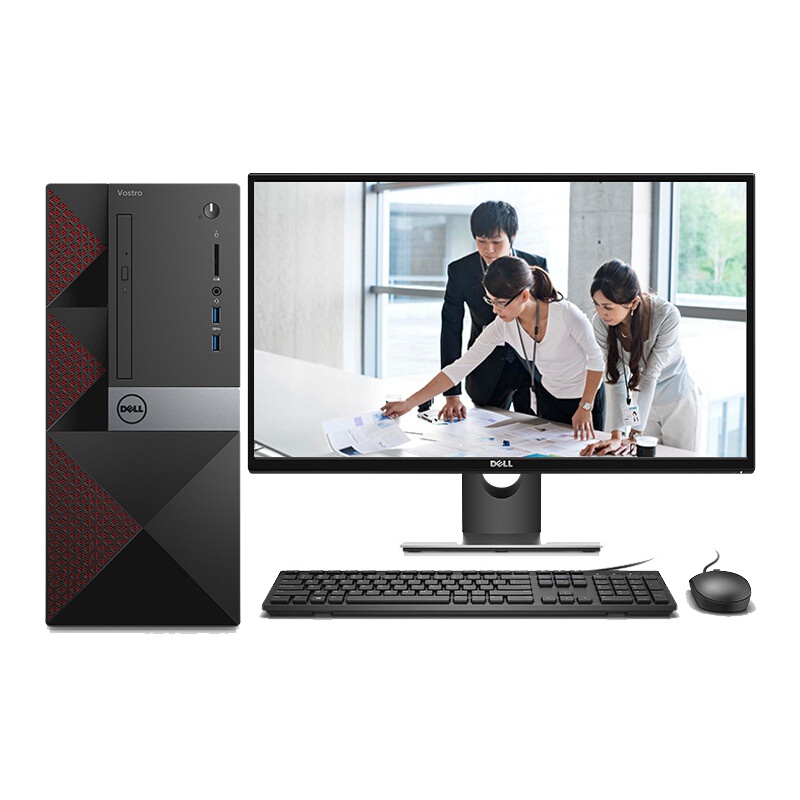 戴尔（DELL）成就Vostro3667-R13N8 23.8英寸屏 台式电脑（i3-6100 4GB 1TB 集显 无光驱 Win10）商业办公 家庭娱乐 学生用机 性价比机